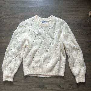 &Other Stories Cozy Cream Diamond Knit Sweater